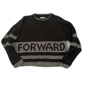 Vintage Cropped Forward Sweater – Black & Gray – So Soft